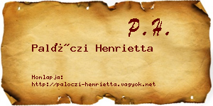 Palóczi Henrietta névjegykártya